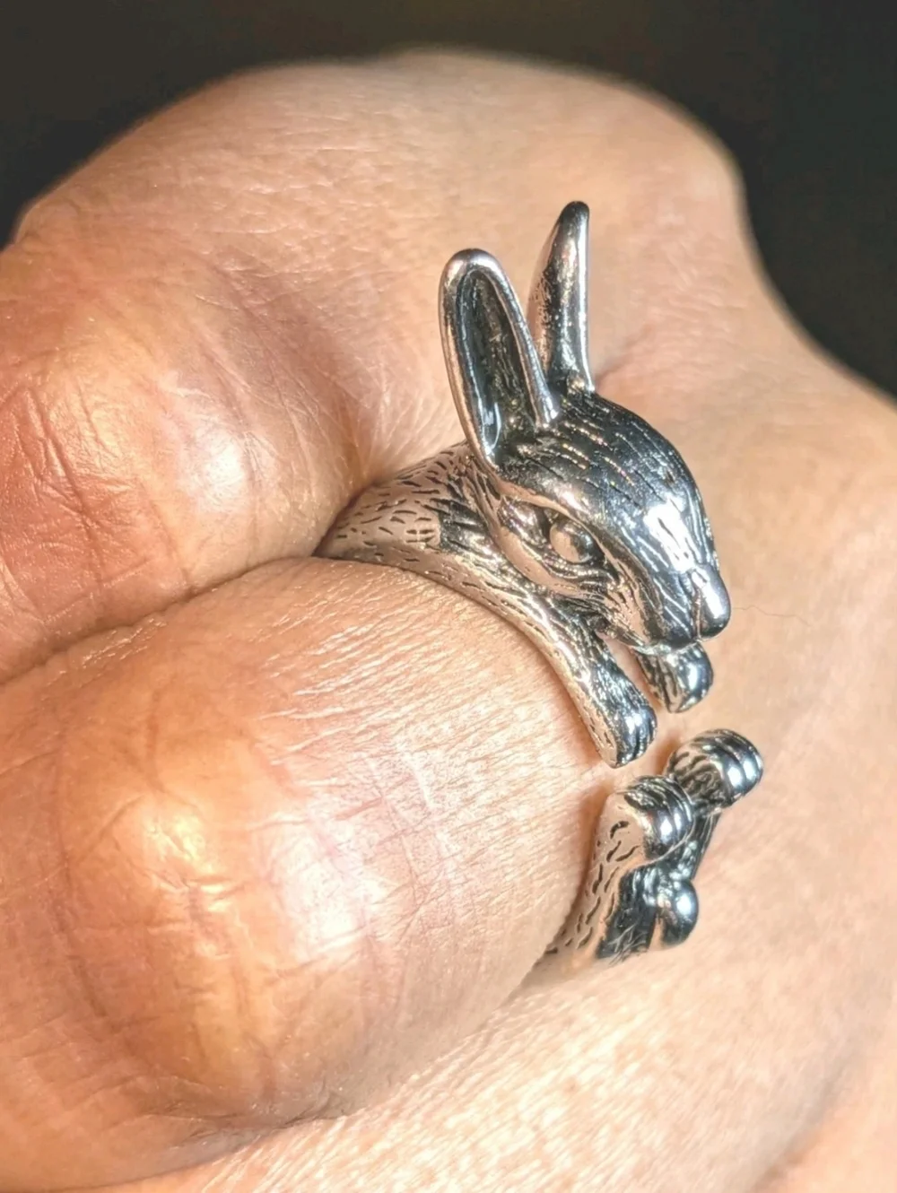 Retro Rabbit Shaped Adjustable Ring Open Ring Fashion Stereoscopic Unisex